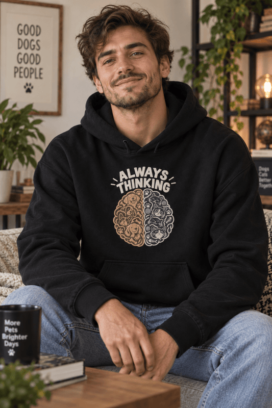 Always Thinking Human Hoodie - FluffnCoblackxssoft