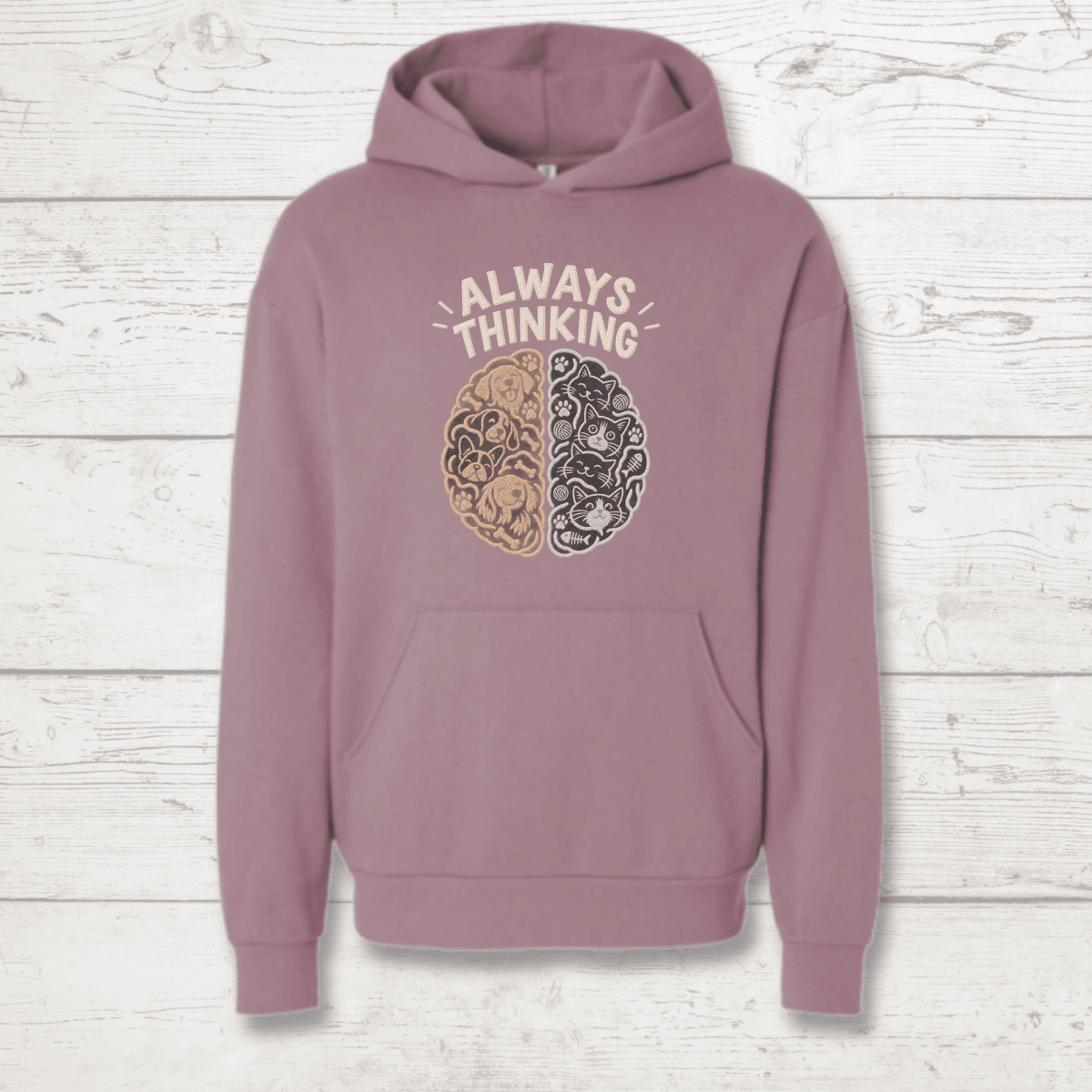 Always Thinking Human Hoodie - FluffnCoblackxssoft