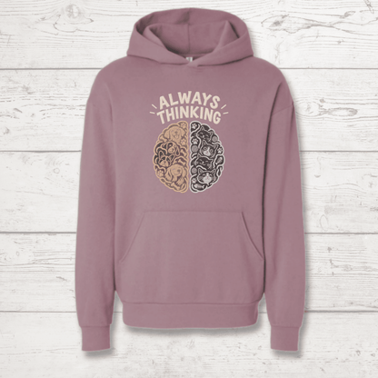 Always Thinking Human Hoodie - FluffnCoblackxssoft