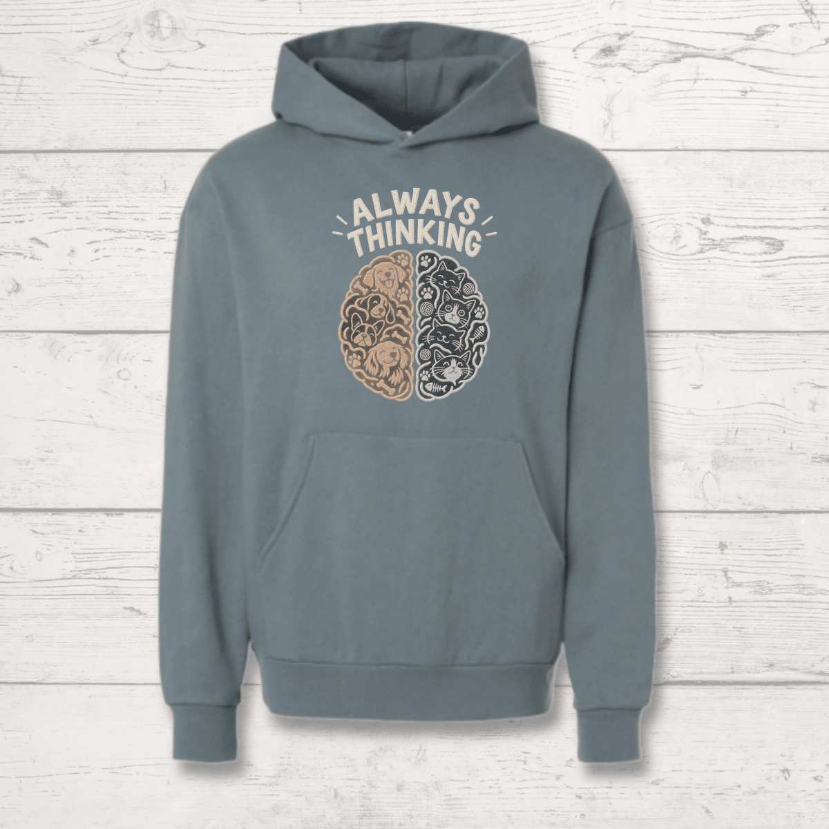 Always Thinking Human Hoodie - FluffnCoblackxssoft