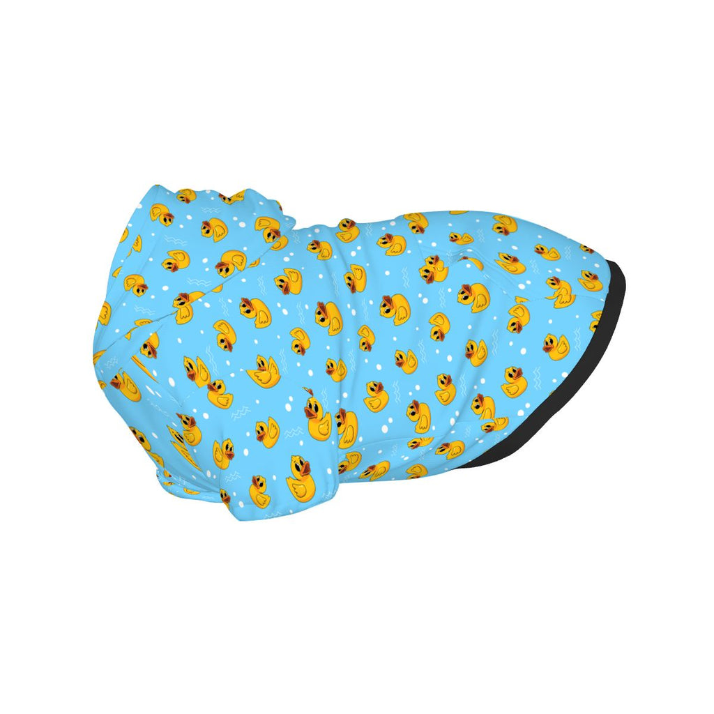 {{pet_type}} wearing Pet Hoodie – Yellow Ducks Nursery Print Cat and Dog Hoodie pet hoodie