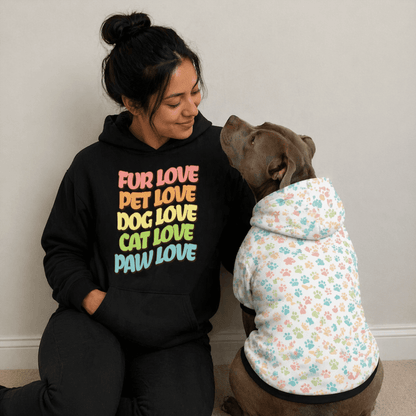 Fur Pet Dog Cat Paw Love Human Hoodie - FluffnCoblackxshuman
