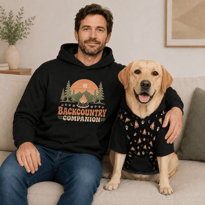 Backcountry Companion Hiking Pet & Owner Hoodie Set - FluffnCoPigment BlackxsScats
