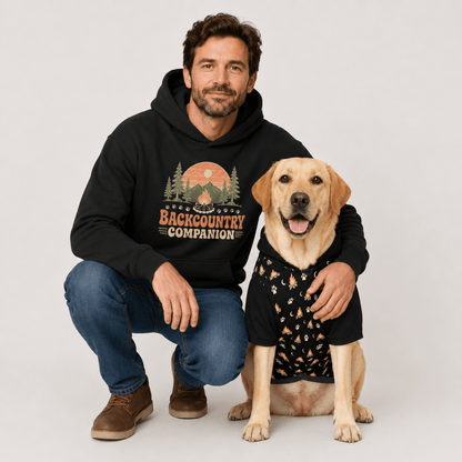 Backcountry Companion Hiking Pet & Owner Hoodie Set - FluffnCoPigment BlackxsScats