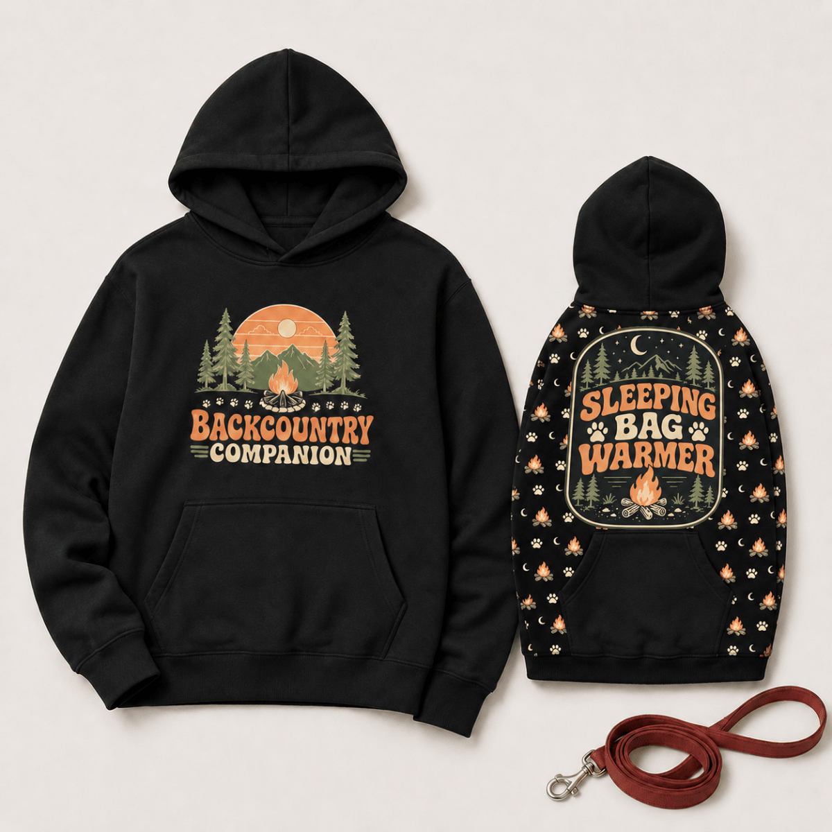 Backcountry Companion Hiking Pet & Owner Hoodie Set - FluffnCoPigment BlackxsScats