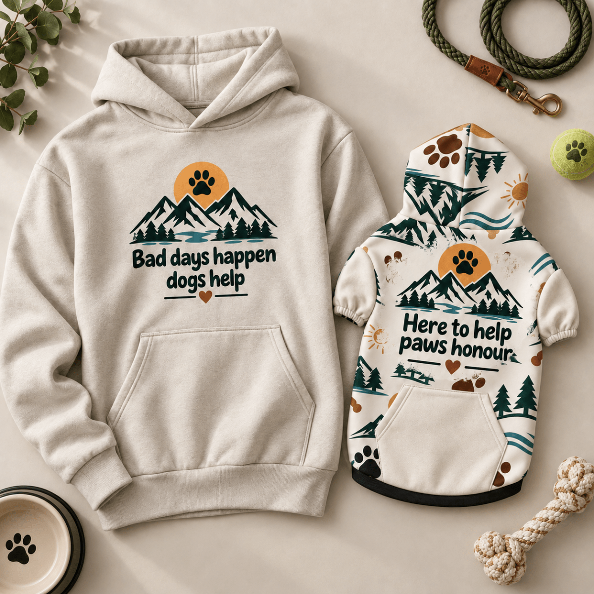Bad days happen Dogs help Human Hoodie - FluffnCoGrey Heatherxssoft