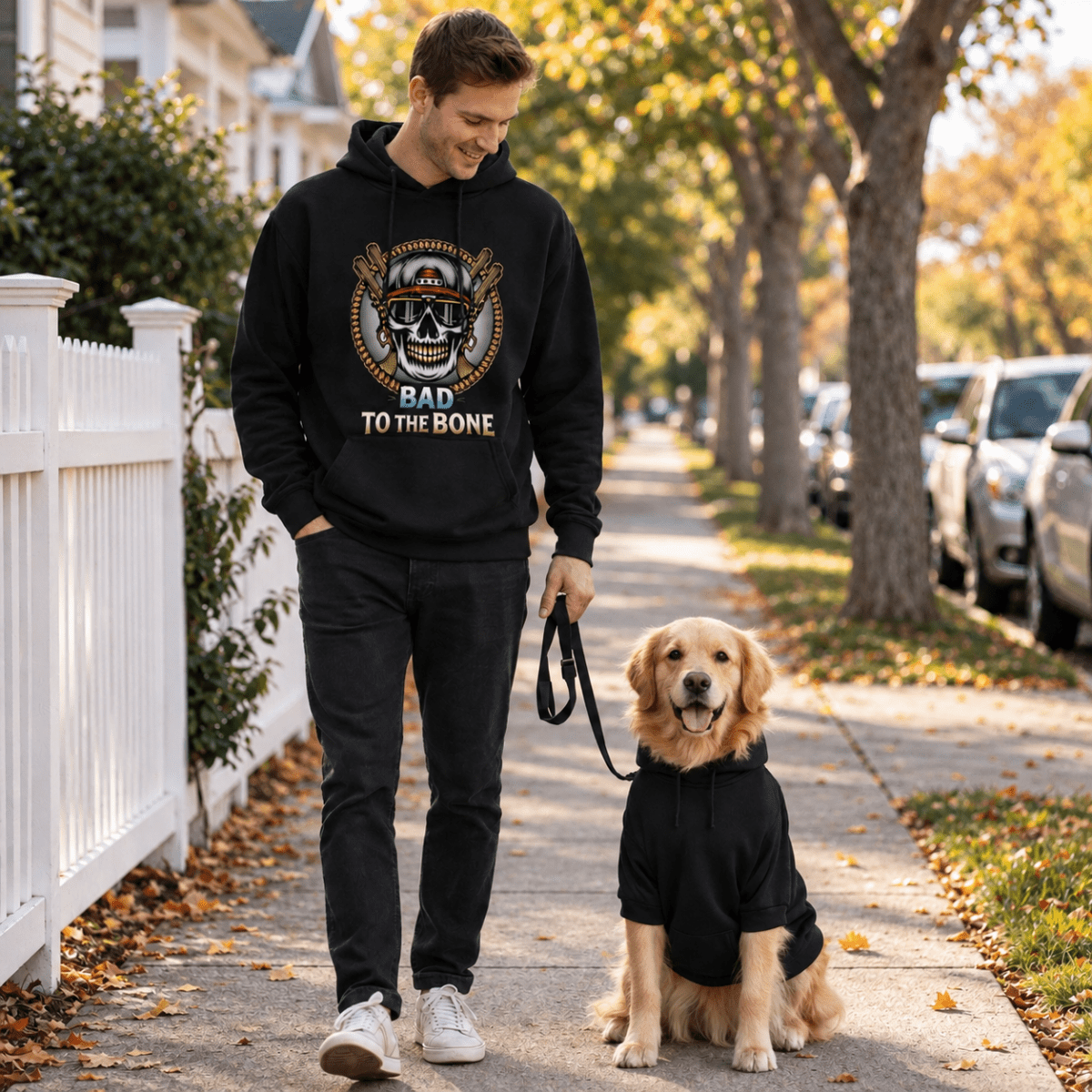Bad to the Bone Human Hoodie - FluffnCoSandstonexsAddonhuman only