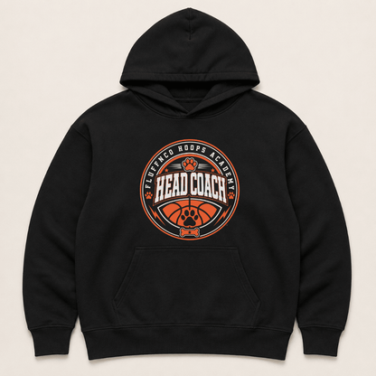 Basketball Head Coach Human Hoodie - FluffnCoPigment Blackxshuman only