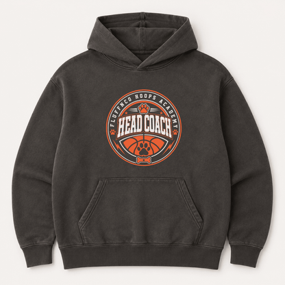 Basketball Head Coach Human Hoodie - FluffnCoPigment Blackxshuman only