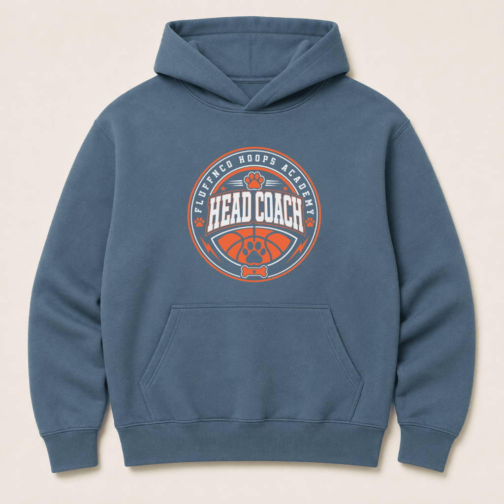 Basketball Head Coach Human Hoodie - FluffnCoPigment Blackxshuman only