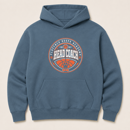 Basketball Head Coach Human Hoodie - FluffnCoPigment Blackxshuman only