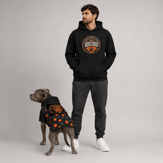 Basketball Head Coach & Mascot Pet and Owner Hoodie Set - FluffnCoPigment BlackxsS