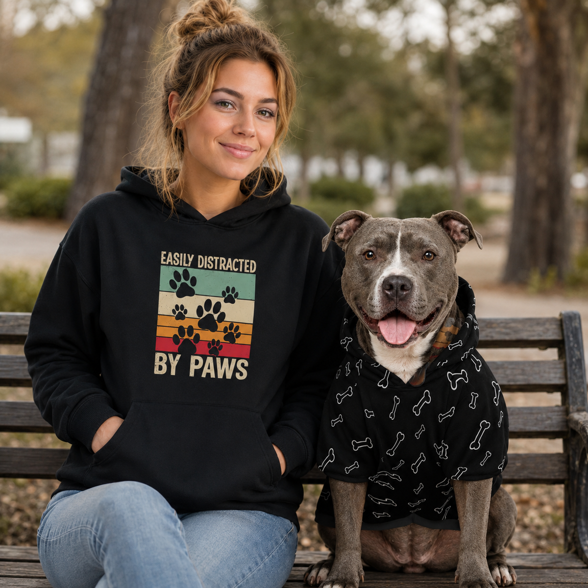 Easily Distracted by Paws Human Hoodie