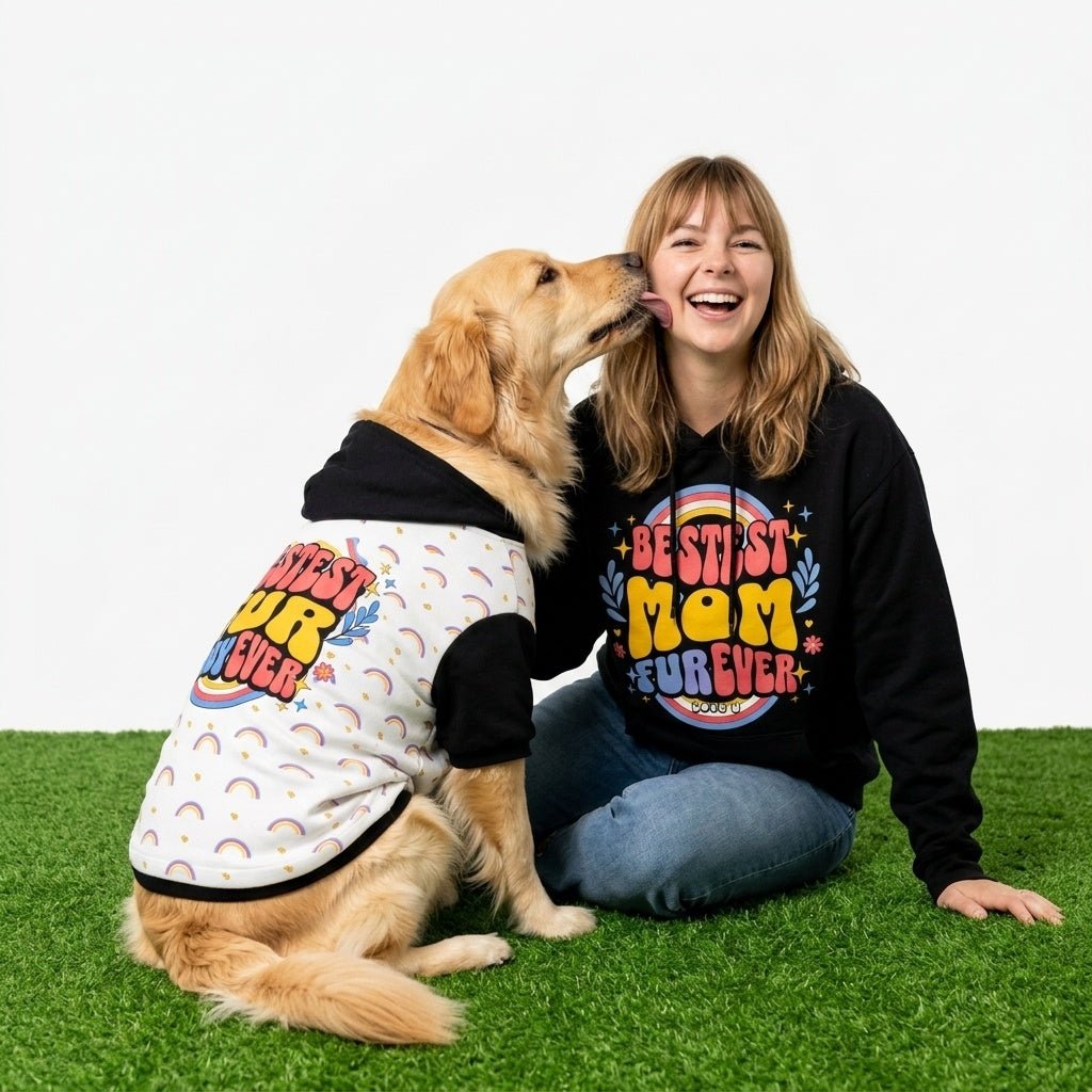 Bestest Mom Furever Matching Pet & Owner Hoodie Set - FluffnCoSBlackxsmatchingset