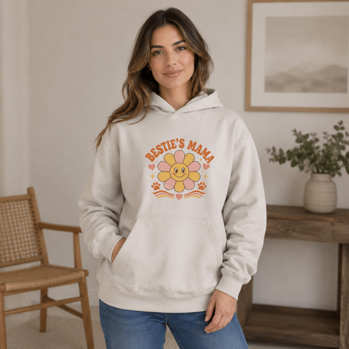 Bestie's Mama & Mama's Bestie Matching Dog & Owner Hoodie Set - FluffnCoIvoryxsS
