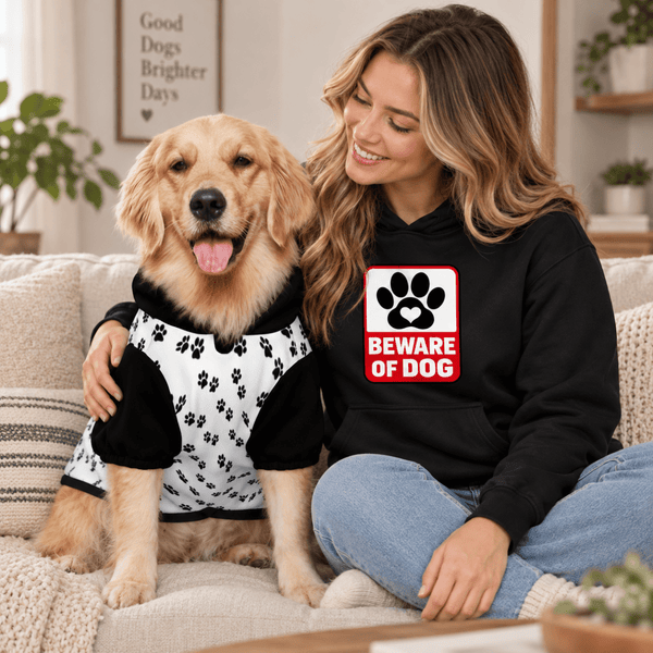 Beware of Dog Human Hoodie - FluffnCoblackxs