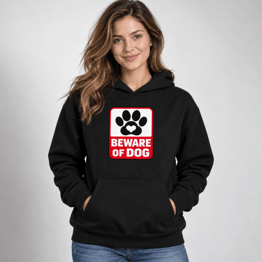 Beware of Dog Human Hoodie - FluffnCoblackxs