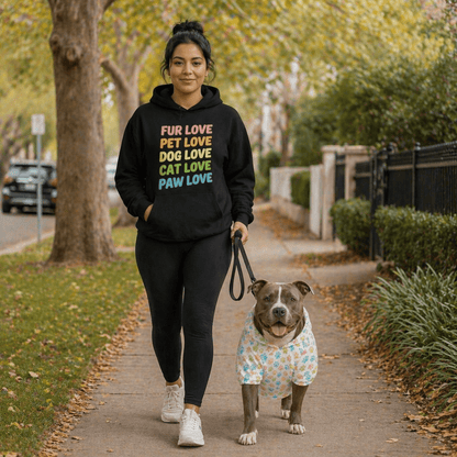 Fur Pet Dog Cat Paw Love Human Hoodie - FluffnCoblackxshuman