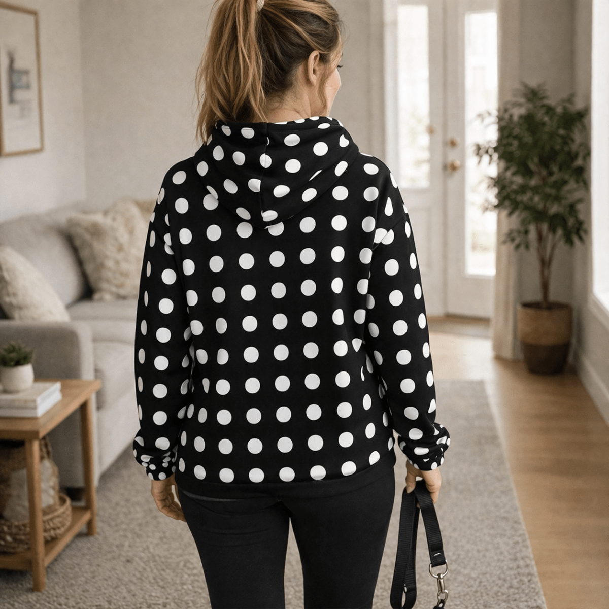 Black and White Polka Dot All Over Print Set - FluffnCoSScats