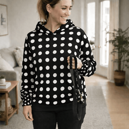 Black and White Polka Dot All Over Print Set - FluffnCoSScats