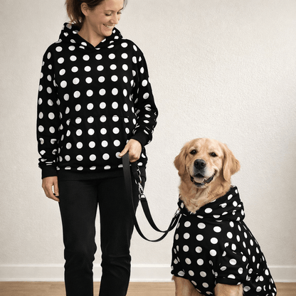 Black and White Polka Dot All Over Print Set - FluffnCoSScats