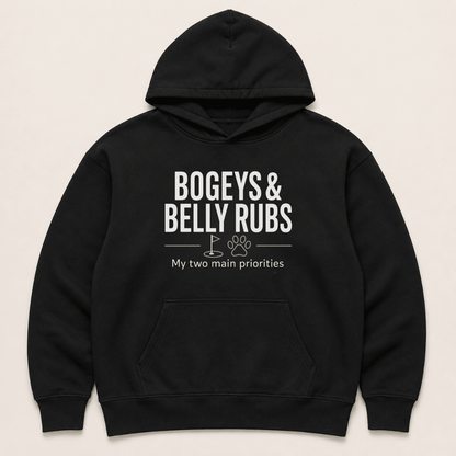 Bogeys and Belly Rubs Human Hoodie - FluffnCoblackxshuman only