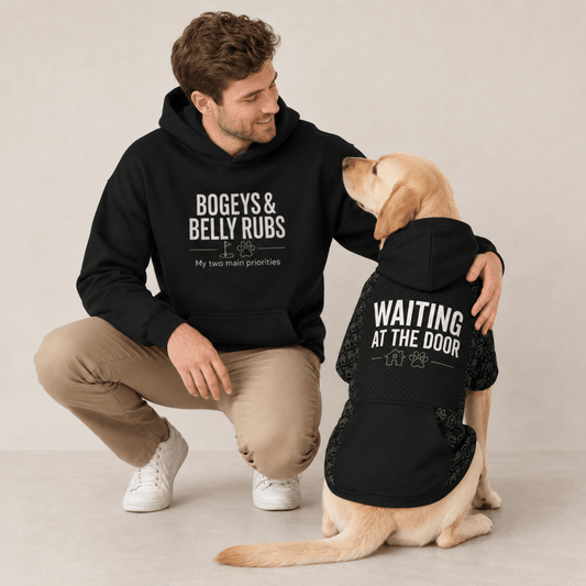Bogeys and Belly Rubs Pet and Owner Hoodie Set - FluffnCoblackxsS