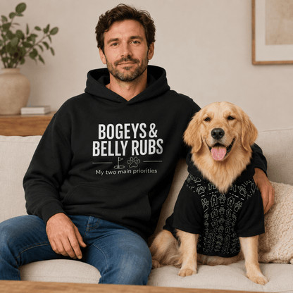 Bogeys and Belly Rubs Pet and Owner Hoodie Set - FluffnCoblackxsS