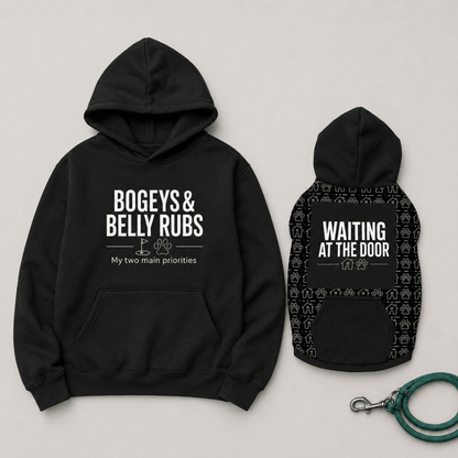 Bogeys and Belly Rubs Pet and Owner Hoodie Set - FluffnCoblackxsS