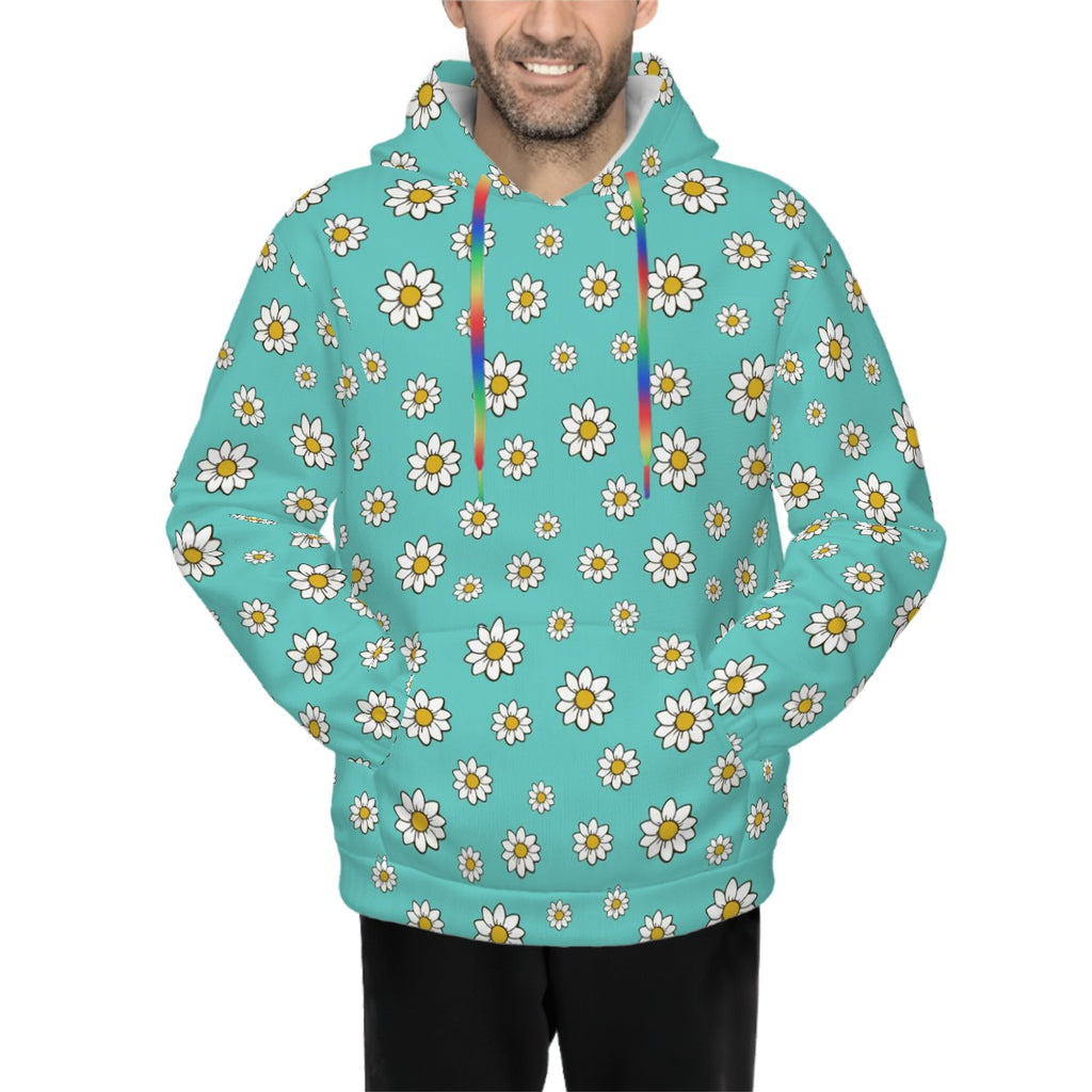 Human wearing All over Print Daisies Pet and Owner Set Front View