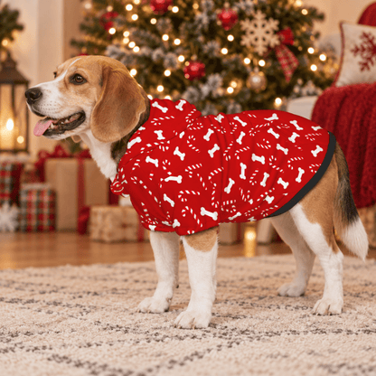 Candy Cane Holiday Pet Hoodie - FluffnCoGreenS
