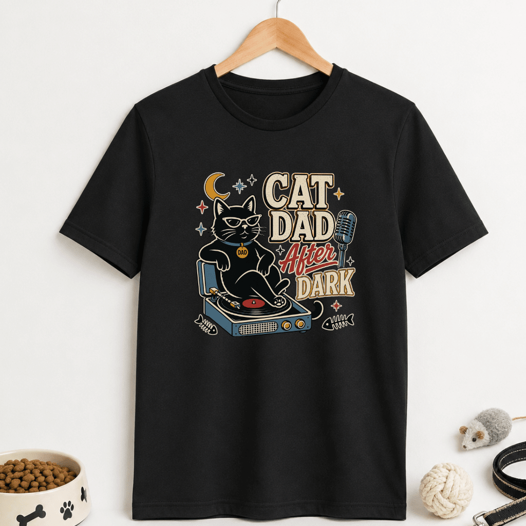 Cat Dad After Dark T Shirt - FluffnConavyxscats