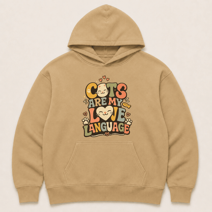 Cats are my love language Human Hoodie - FluffnCoSandstonexshuman only