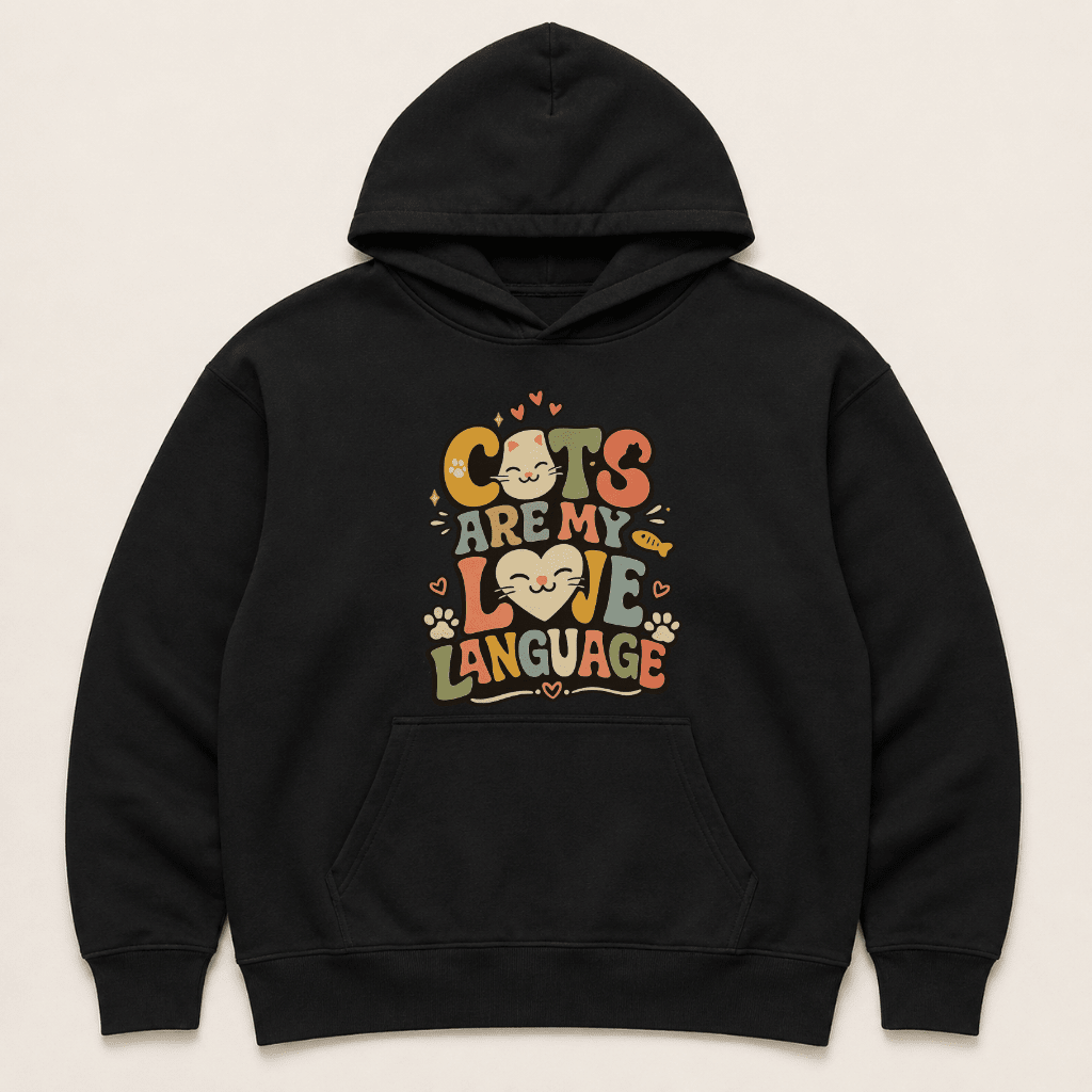 Cats are my love language Human Hoodie - FluffnCoSandstonexshuman only