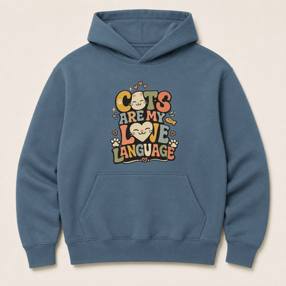 Cats are my love language Human Hoodie - FluffnCoSandstonexshuman only