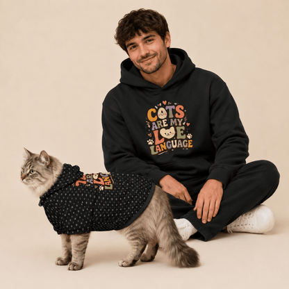 Cats are my Love Language Pet and Owner Hoodie Set - FluffnCoSandstonexsS