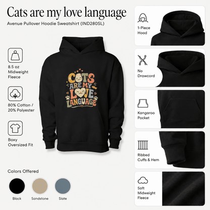 Cats are my Love Language Pet and Owner Hoodie Set - FluffnCoSandstonexsS