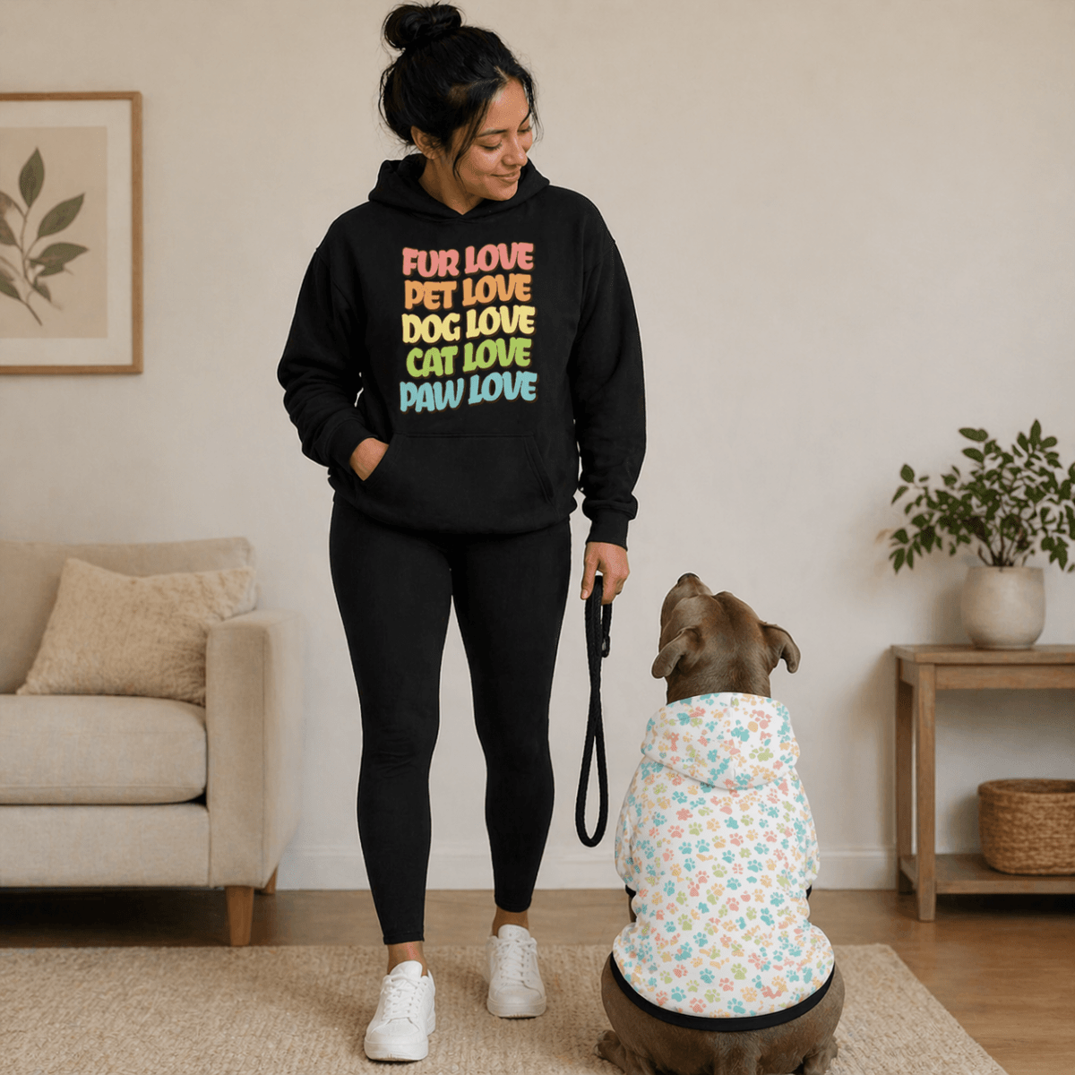 Fur Pet Dog Cat Paw Love Human Hoodie - FluffnCoblackxshuman