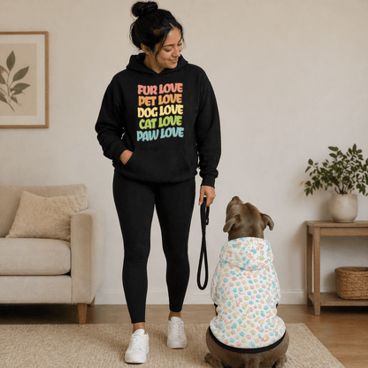 Fur Pet Dog Cat Paw Love Human Hoodie - FluffnCoblackxshuman