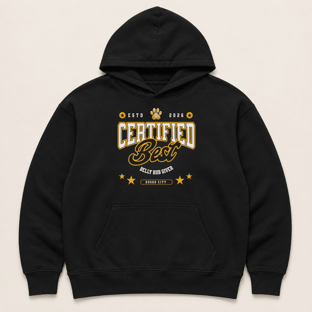 Certified Best Belly Rub Provider Human Hoodie - FluffnCoGrey Heatherxshuman only