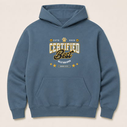 Certified Best Belly Rub Provider Human Hoodie - FluffnCoGrey Heatherxshuman only