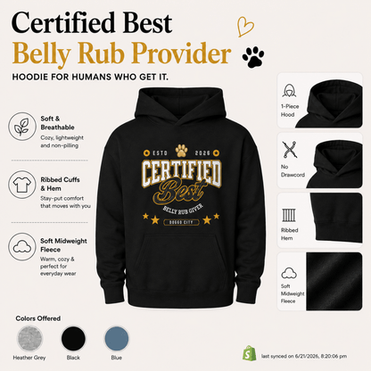 Certified Best Belly Rub Provider Matching Pet & Owner Set - FluffnCoGrey HeatherxsScats