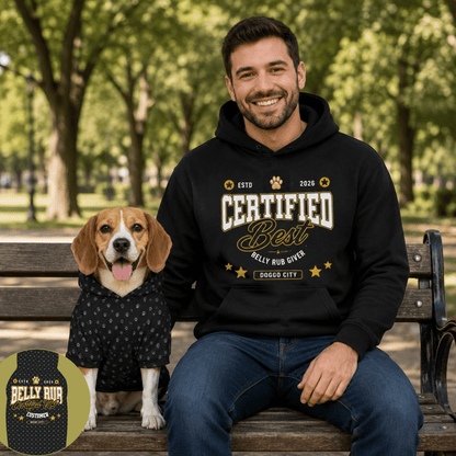 Certified Best Belly Rub Provider Matching Pet & Owner Set - FluffnCoGrey HeatherxsScats