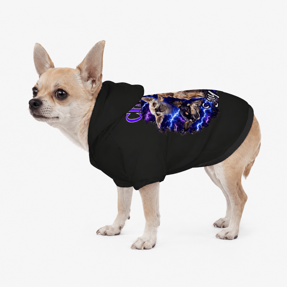 Chihuahua Tiny Trouble Pet Hoodie Bootleg Design - FluffnCoS