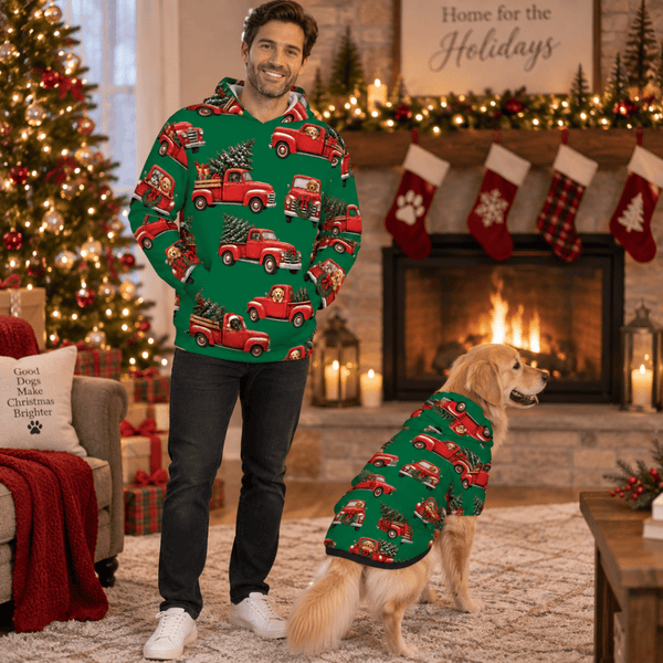 Christmas Truck Holiday Human Hoodie - FluffnCoGreyS