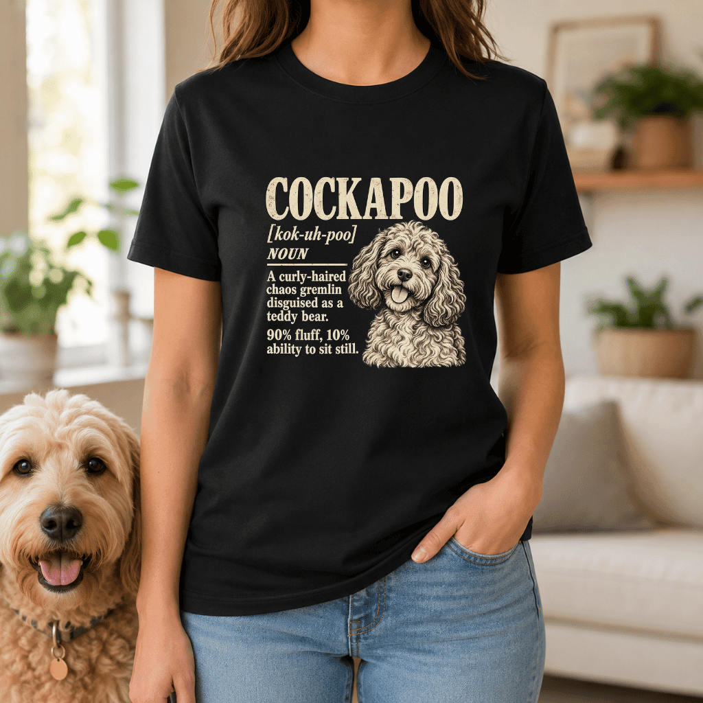Cockapoo Pawtionary T Shirt - FluffnCoblackxs