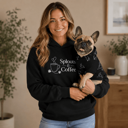 Coffee & Sploot French Bulldog Pet Hoodie - FluffnCoolivexsS