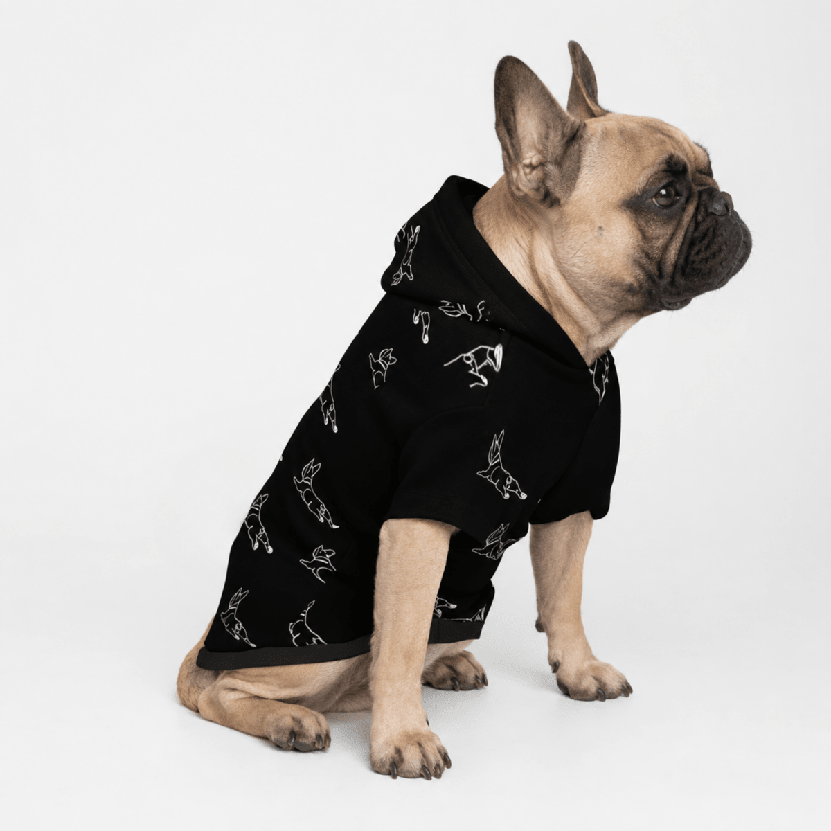 Coffee & Sploot French Bulldog Pet Hoodie - FluffnCoolivexsS