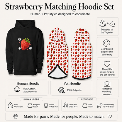 Strawberry Pet and Owner Hoodie Set