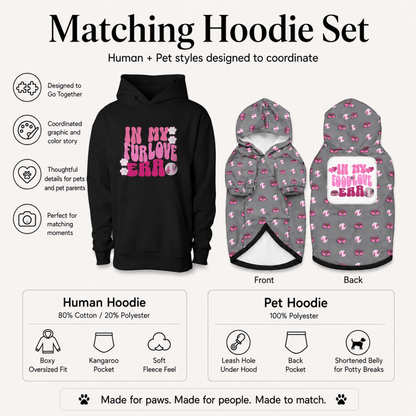 In My Fur Era & Food Era Pet and Human Hoodie Set - set details